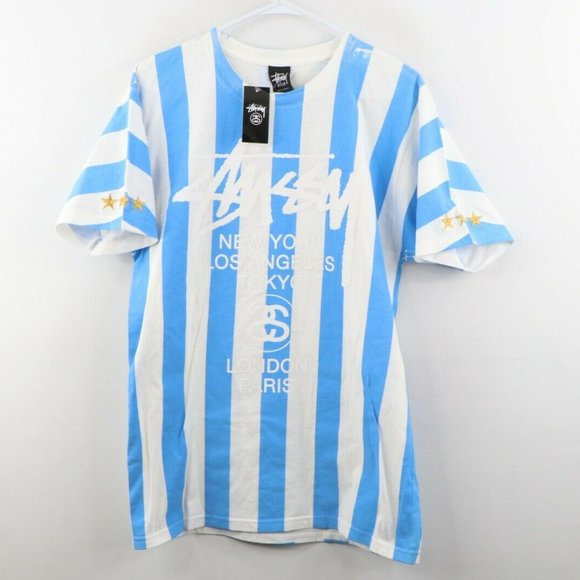 Stussy Other - NOS Vintage Stussy Striped World Wide Shirt Blue